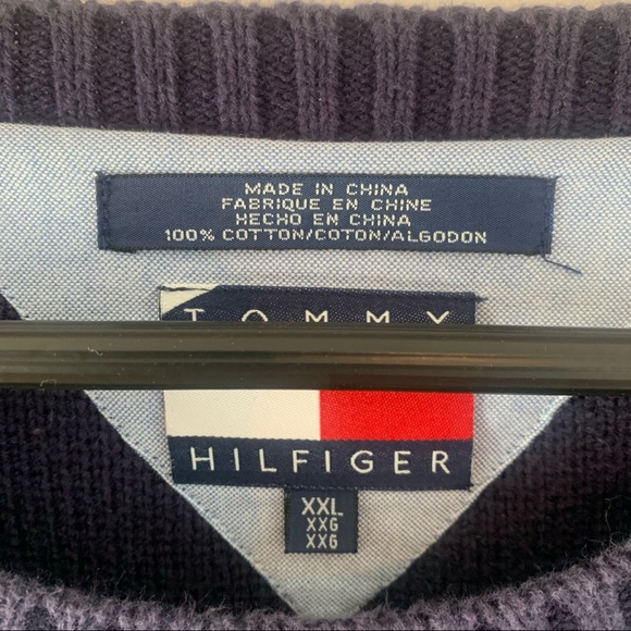 Tommy Hilfiger Sweater Vtg Classic Retro Flag Logo Colorblock Pullover Men XXL - Picture 2 of 6